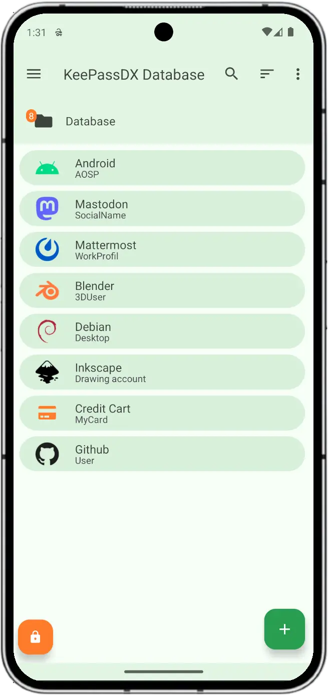 KeePassDX Screenshot