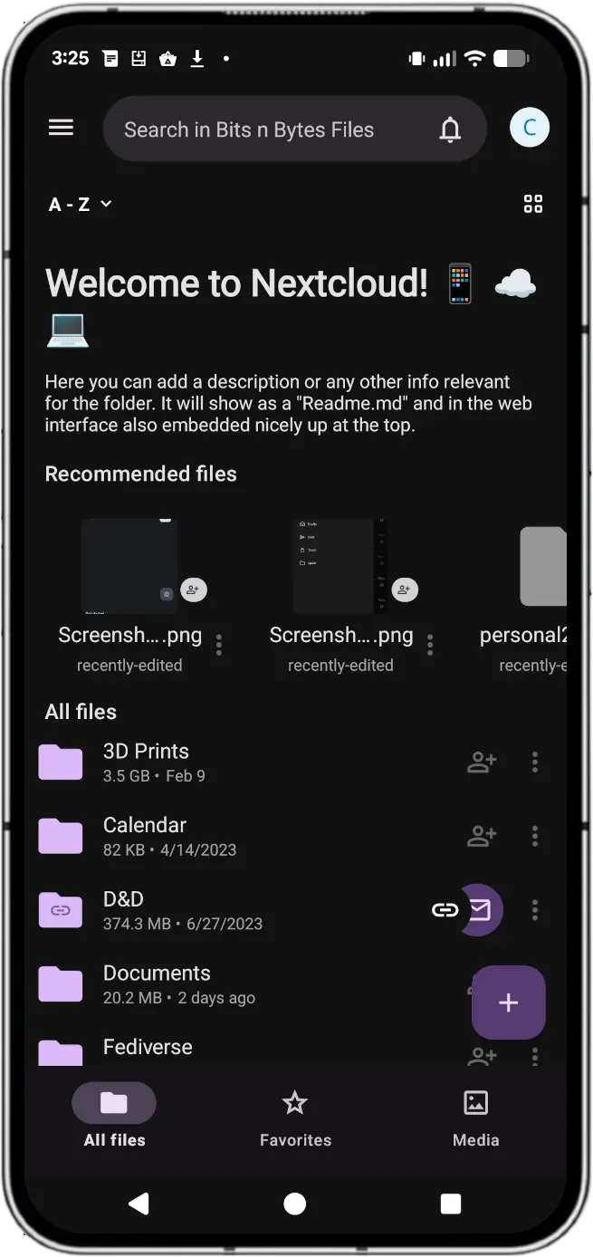 Nextcloud Screenshot