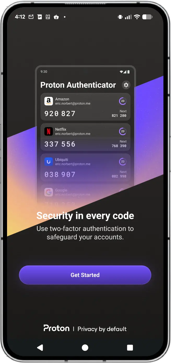Proton Authenticator Screenshot